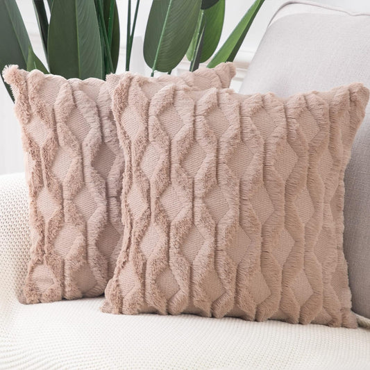 Set of 2 Soft Throw Pillow Covers
